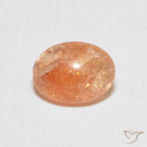 1.08ct Natürlicher Medium Light-Orange Sonnenstein, Oval, Lichtdurchlässig
