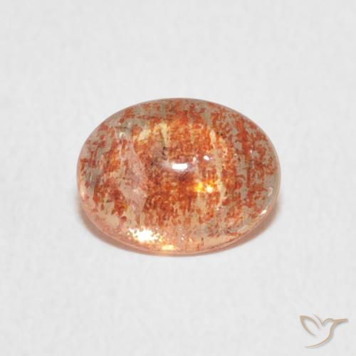 0.74ct Natürlicher Mittelorange Sonnenstein, Oval, Lichtdurchlässig