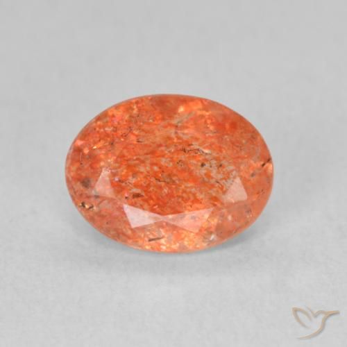 1.15ct Natürlicher Mittelorange Sonnenstein, Oval, Lichtdurchlässig