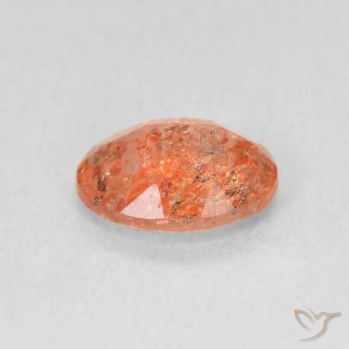 9,17 ctw natürlicher rötlich-orange Sonnenstein, Oval, Lichtdurchlässig