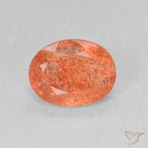 1.26ct Natürlicher hellorange Sonnenstein, Oval, Lichtdurchlässig