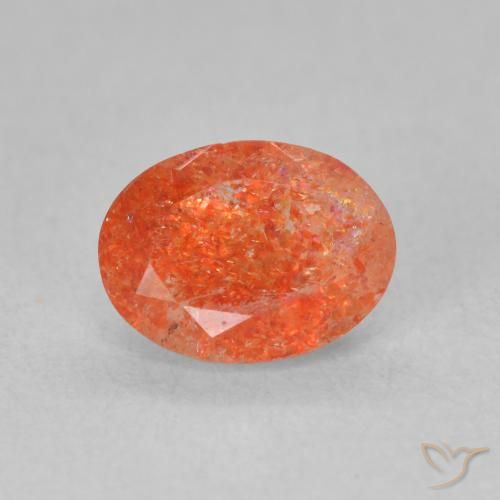 1.29ct Natürlicher hellorange Sonnenstein, Oval, Lichtdurchlässig