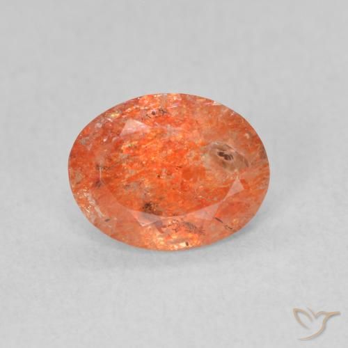 0.94ct Natürlicher hellorange Sonnenstein, Oval, Lichtdurchlässig