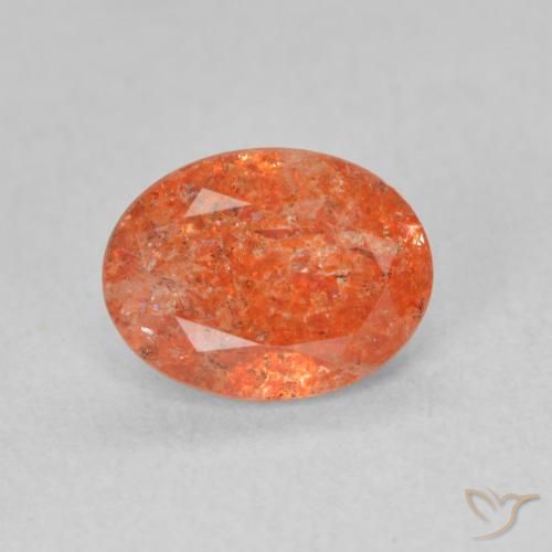 1.23ct Natürlicher Mittelorange Sonnenstein, Oval, Lichtdurchlässig