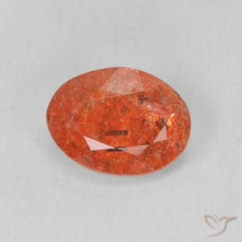 1.08ct Natürlicher Feuerorange Sonnenstein, Oval, Lichtdurchlässig