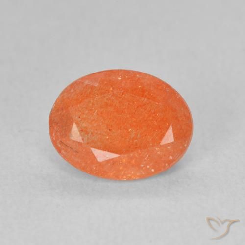 1.25ct Natürlicher Mittelorange Sonnenstein, Oval, Lichtdurchlässig