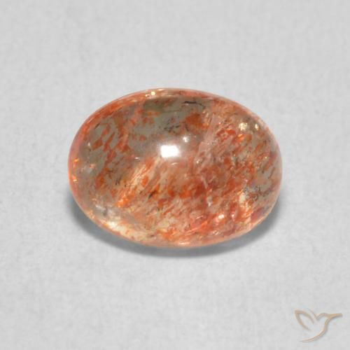 1.17ct Natürlicher Ingwer-Orange Sonnenstein, Oval, Lichtdurchlässig