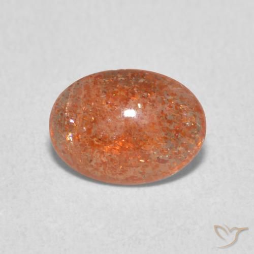 1.04ct Natürlicher Mittelorange Sonnenstein, Oval, Lichtdurchlässig