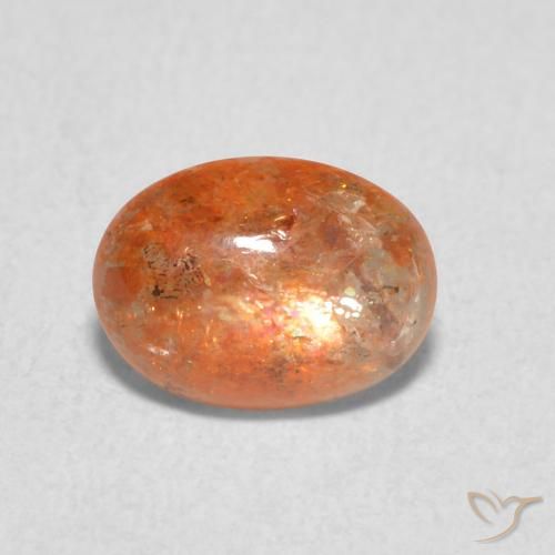 1.08ct Natürlicher rötlich-orange Sonnenstein, Oval, Lichtdurchlässig