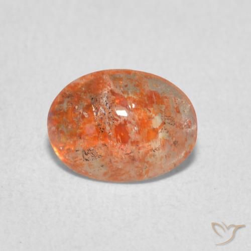 0.86ct Natürlicher Grapefruit-Orange Sonnenstein, Oval, Lichtdurchlässig
