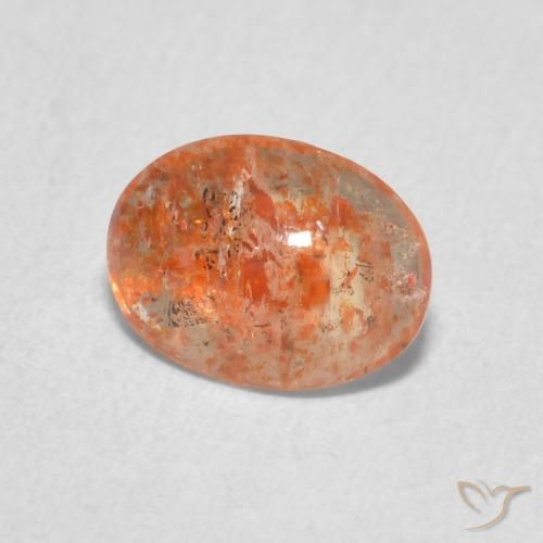 9,17 ctw natürlicher Grapefruit-Orange Sonnenstein, Oval, Lichtdurchlässig