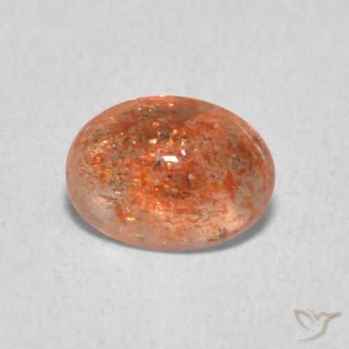 1.05ct Natürlicher rötlich-orange Sonnenstein, Oval, Lichtdurchlässig