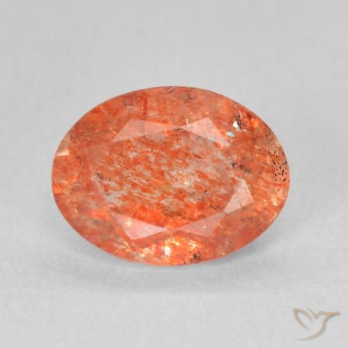 1.05ct Natürlicher hellorange Sonnenstein, Oval, Lichtdurchlässig