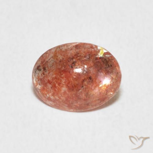 0.99ct Natürlicher Mittelorange Sonnenstein, Oval, Lichtdurchlässig