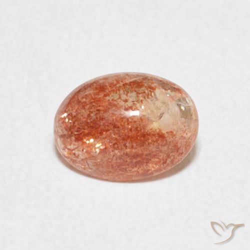 1.04ct Natürlicher Mittelorange Sonnenstein, Oval, Lichtdurchlässig