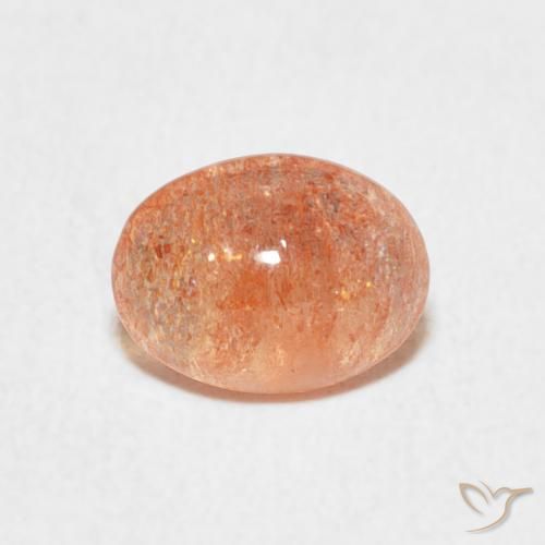 1.11ct Natürlicher Helle Tigerorange Sonnenstein, Oval, Lichtdurchlässig