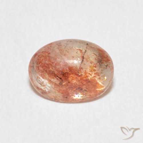 1.08ct Natürlicher Helle Tigerorange Sonnenstein, Oval, Lichtdurchlässig