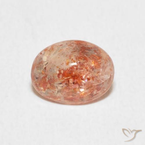 0.97ct Natürlicher Pfirsich-orange Sonnenstein, Oval, Lichtdurchlässig