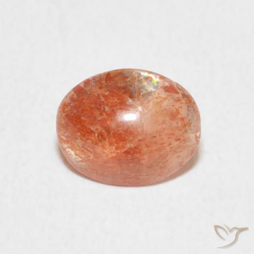 0.93ct Natürlicher Mittelorange Sonnenstein, Oval, Lichtdurchlässig