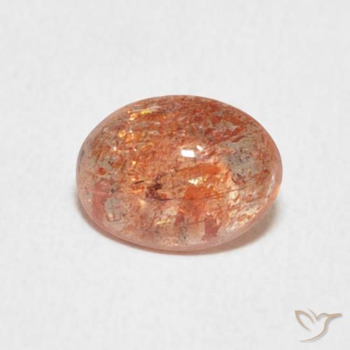 1.08ct Natürlicher rötlich-orange Sonnenstein, Oval, Lichtdurchlässig