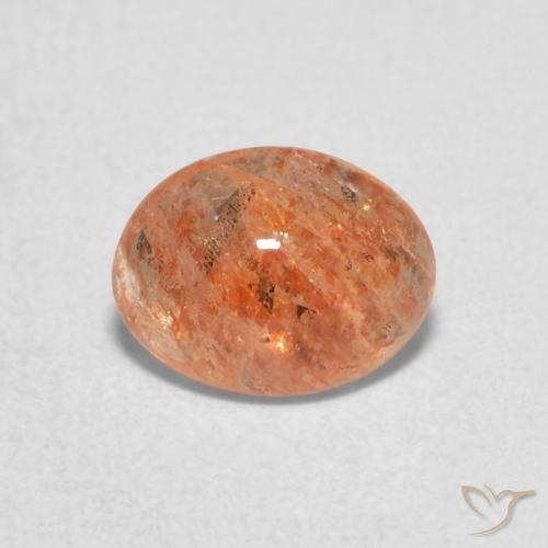 1.17ct Natürlicher Mittelorange Sonnenstein, Oval, Lichtdurchlässig