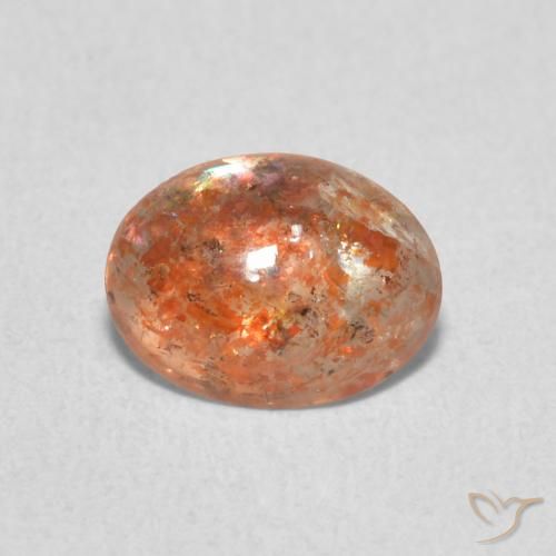 0.86ct Natürlicher Ingwer-Orange Sonnenstein, Oval, Lichtdurchlässig