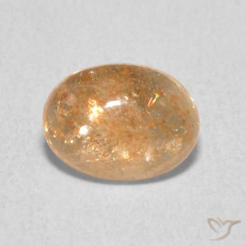 1.33ct Natürlicher Helle Pfirsichorange Sonnenstein, Oval, Lichtdurchlässig