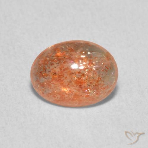 0.93ct Natürlicher Ingwer-Orange Sonnenstein, Oval, Lichtdurchlässig