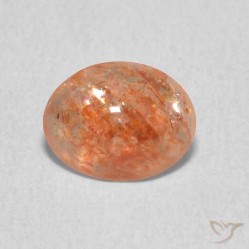 1.07ct Natürlicher Ingwer-Orange Sonnenstein, Oval, Lichtdurchlässig
