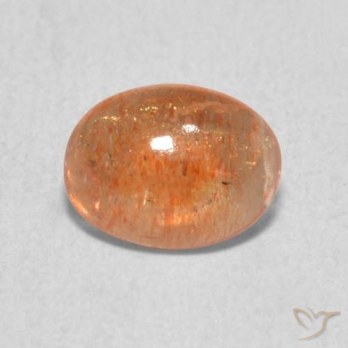 1.26ct Natürlicher Medium Light-Orange Sonnenstein, Oval, Lichtdurchlässig