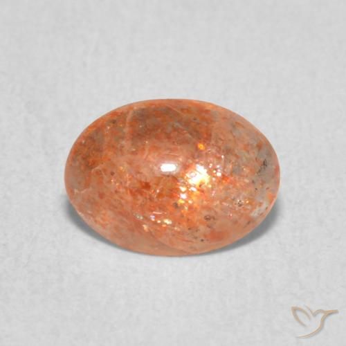 0.84ct Natürlicher Medium Light-Orange Sonnenstein, Oval, Lichtdurchlässig