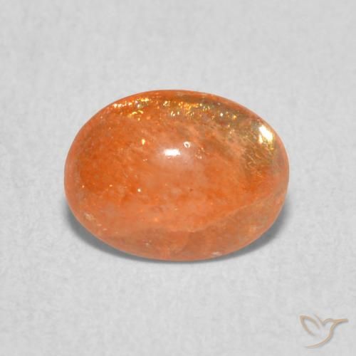 1.01ct Natürlicher Mittelorange Sonnenstein, Oval, Lichtdurchlässig