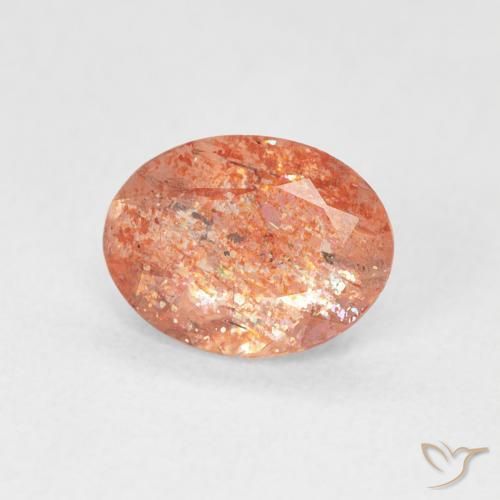 9,17 ctw natürlicher Grapefruit-Orange Sonnenstein, Oval, Lichtdurchlässig