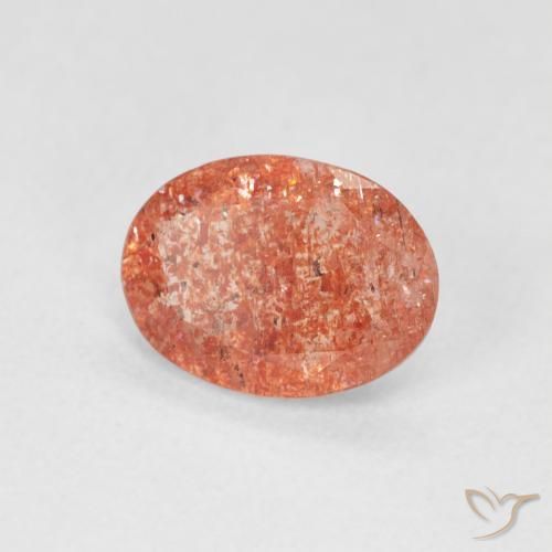 9,17 ctw natürlicher Grapefruit-Orange Sonnenstein, Oval, Lichtdurchlässig