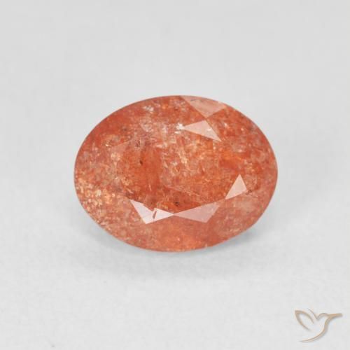 1.22ct Natürlicher Grapefruit-Orange Sonnenstein, Oval, Lichtdurchlässig