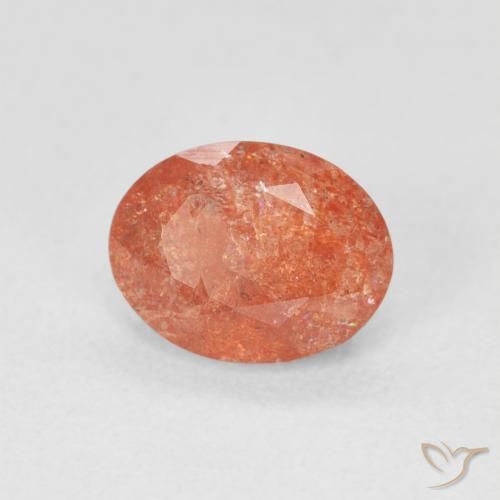 9,17 ctw natürlicher Grapefruit-Orange Sonnenstein, Oval, Lichtdurchlässig
