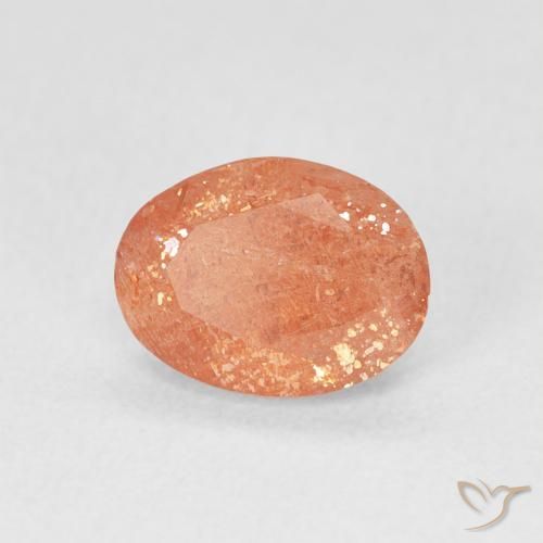 9,17 ctw natürlicher rötlich-orange Sonnenstein, Oval, Lichtdurchlässig
