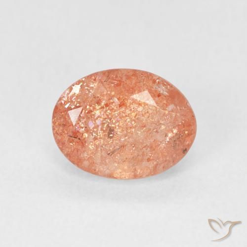 9,17 ctw natürlicher Grapefruit-Orange Sonnenstein, Oval, Lichtdurchlässig