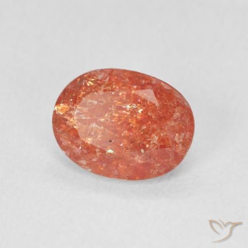 9,17 ctw natürlicher Grapefruit-Orange Sonnenstein, Oval, Lichtdurchlässig