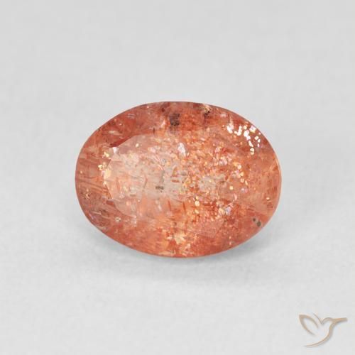 9,17 ctw natürlicher Grapefruit-Orange Sonnenstein, Oval, Lichtdurchlässig