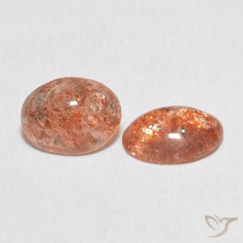 1.83 ct natürliche Medium Light-Orange Sonnenstein-Edelsteine, Oval, Lichtdurchlässig