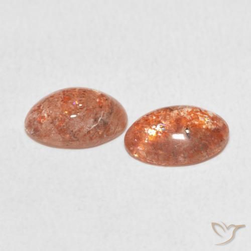 1.83 ct natürliche Medium Light-Orange Sonnenstein-Edelsteine, Oval, Lichtdurchlässig