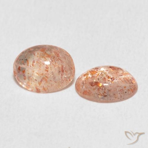 1.93 ct natürliche Pfirsich-orange Sonnenstein-Edelsteine, Oval, Lichtdurchlässig