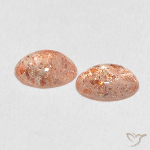 1.93 ct natürliche Pfirsich-orange Sonnenstein-Edelsteine, Oval, Lichtdurchlässig