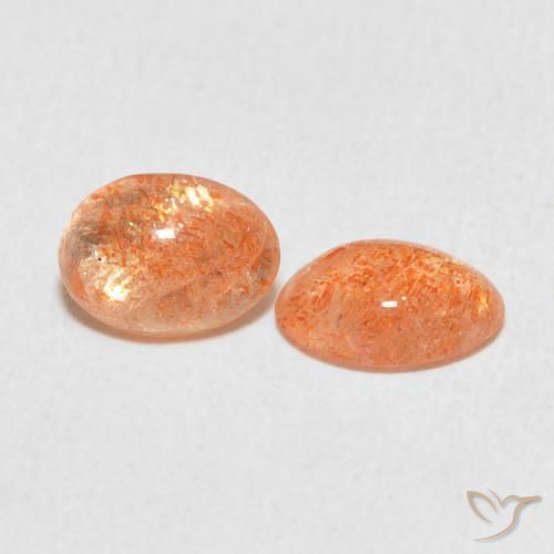 1.78 ct natürliche Ingwer-Orange Sonnenstein-Edelsteine, Oval, Lichtdurchlässig