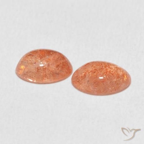 1.78 ct natürliche Ingwer-Orange Sonnenstein-Edelsteine, Oval, Lichtdurchlässig