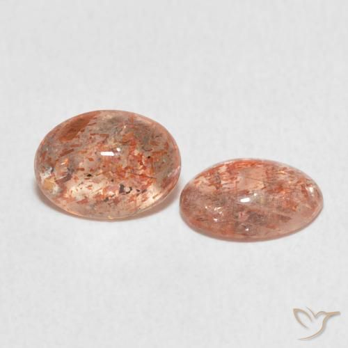 1.86 ct natürliche Medium Light-Orange Sonnenstein-Edelsteine, Oval, Lichtdurchlässig