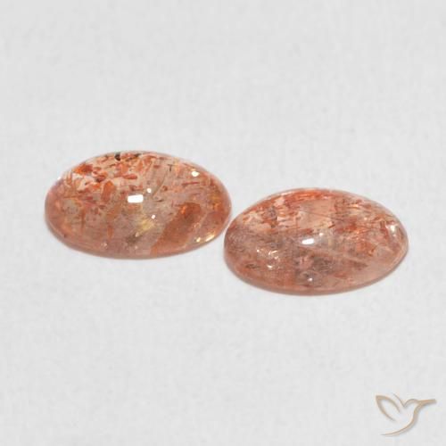 1.86 ct natürliche Medium Light-Orange Sonnenstein-Edelsteine, Oval, Lichtdurchlässig