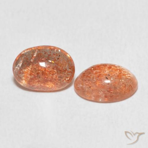2.15 ct natürliche Ingwer-Orange Sonnenstein-Edelsteine, Oval, Lichtdurchlässig