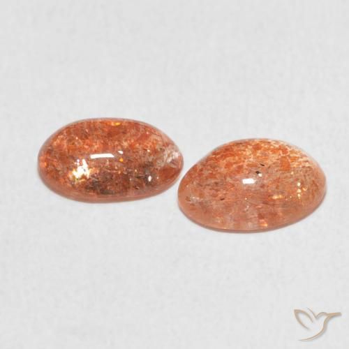 2.15 ct natürliche Ingwer-Orange Sonnenstein-Edelsteine, Oval, Lichtdurchlässig